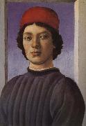Sandro Botticelli Light blue background as the men oil painting on canvas